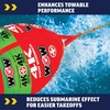 image:imageWow Sports 4K Tow Rope with Bobber  60 ft  Floating Buoy Indicator  A 4K tow rope for 14 riders on towable tubes and deck tubes 4150lb break strength 16strand braided line