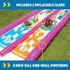 image:imageWow Sports Double Lane Super Slide  25 x 6 ft  Two Lanes  A 25ft doublelane backyard lawn water slide with zigzag sprinklers