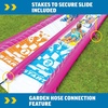 image:imageWow Sports Double Lane Super Slide  25 x 6 ft  Two Lanes  A 25ft doublelane backyard lawn water slide with zigzag sprinklers