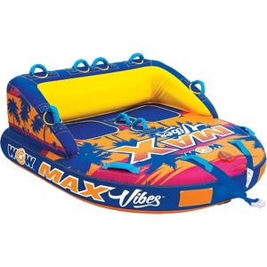 image:imageWOW Sports Max Vibes Tropic Rush Towable Tube  12 Riders  Rated to 340 lbs with an EZconnect tow point and a heavyduty nylon cover