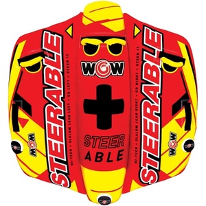 image:imageWOW Sports Take Control of the Ride 1 or 2 Person Inflatable Steerable Tube For Boating 191090  340 lb capacity for boating youth amp adults
