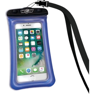 image:imageWOW Sports Waterproof Phone Pouch  Blue  4 x 8 in  Floats  Touch Screen Compatible  Lanyard IncludedBlue