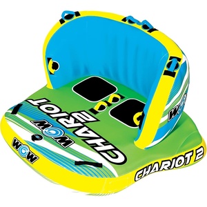 image:imageWow Sports Chariot 2 Towable Tube  12 Person  Standing Design  A standingride towable tube that tows 12 riders behind the boat
