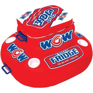 image:imageWow Sports Inflatable Float Fridge Cooler  30 qt  4 Cup Holders  A 30quart inflatable floating cooler with four cup holders