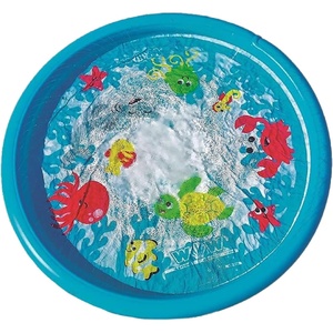 image:imageWow Sports Inflatable Splash Pad  10 ft Diameter  Water Sprinkler  An inflatable oceanthemed splash pad with a sprinkler ring Hooks to a garden hose PVC packs flat to store