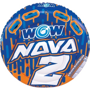 image:imageWow Sports Nova 3 Towable Deck Tube  13 Person  HeavyDuty PVC  Rated to 510 lbs with an EZconnect tow point and a heavyduty nylon cover2 Person