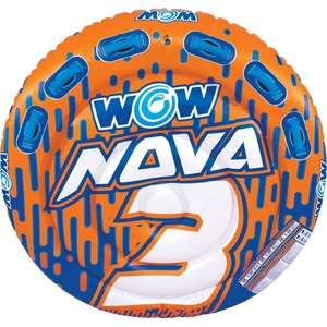 image:imageWow Sports Nova 3 Towable Deck Tube  13 Person  HeavyDuty PVC  Rated to 510 lbs with an EZconnect tow point and a heavyduty nylon cover3 Person