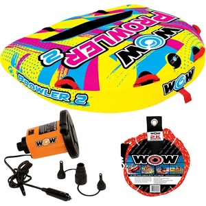 image:imageWow Sports Prowler Towable Tube Starter Kit  Includes 12V Pump amp 1K Tow Rope2 Person