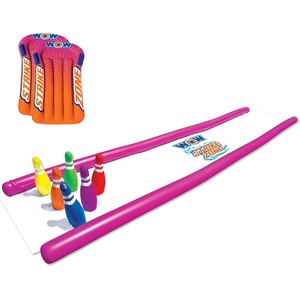 image:imageWow Sports Strike Zone Lawn Water Slide  25 ft  Human Bowling  A lawn water slide with an inflatable humanbowling game at the end