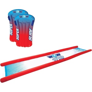 image:imageWow Sports Super Inflatable Lawn Water Slide  25 ft  Zigzag Sprinklers  Includes 2 sleds for kids and adults