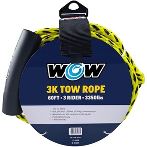 image:imageWow Sports Tow Rope for Towable Tubes  60 ft  16Strand Braided Polypropylene