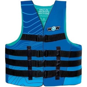 image:imageWow Sports VISWave Blue Nylon Adult Life Jacket for Swimming Pools Fishing Lakes amp Oceans Personal Flotation Device PFDLargeXLarge