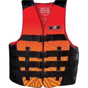 image:imageWow Sports VISWave Red Nylon Adult Life Jacket for Swimming Pools Fishing Lakes amp Oceans Personal Flotation Device PFDLargeXLarge