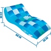 image:imageWOW Sports Inflatable Chaise Lounge  68 x 36 in  Cup Holder  Pool amp Lake Float for AdultsBlue Checkered