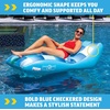 image:imageWOW Sports Inflatable Chaise Lounge  68 x 36 in  Cup Holder  Pool amp Lake Float for AdultsBlue Checkered