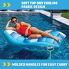 image:imageWOW Sports Inflatable Chaise Lounge  68 x 36 in  Cup Holder  Pool amp Lake Float for AdultsBlue Checkered