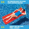 image:imageWow Sports Dipped Foam Floating Mat  Blue  6 ft  A rollup foam floating water mat that stays buoyant for lounging out on the lakeRed