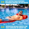 image:imageWow Sports Dipped Foam Floating Mat  Blue  6 ft  A rollup foam floating water mat that stays buoyant for lounging out on the lakeRed