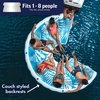 image:imageWow Sports Resort Inflatable Floating Couch  68 Person  Group Lake Float  A giant inflatable floating couch that seats up to 6 with a sofastyle backrest