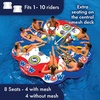 image:imageWow Sports TubeARama Inflatable Floating Island  Holds Up to 10 People  A floating island that seats up to 10 people with mesh cooling seats