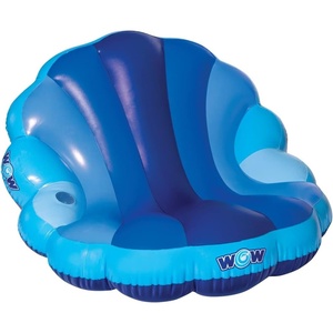 image:imageWow Sports Indigo Mermaid Shell Inflatable Pool Lounge  Cup Holder  Single Person Float for Pools amp Lakes