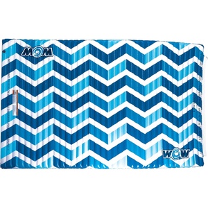 image:imageWow Sports Inflatable Water Walkway Mat  Blue Chevron  10 x 6 ft  An inflatable floating mat with a rigid Ibeam surface