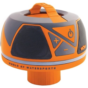 image:imageWow World of Watersports Wow Sound 179000 Bluetooth Floating Speaker Waterproof 50 Hour Battery 360 Degree Sound LED Light Fits in A Cup Holder Orange  9 x 85