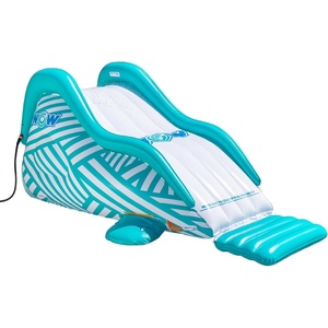 image:imageWow Sports Wiggler Inflatable Sprinkler Slide  White amp Teal  Garden Hose Attachment  for Backyard Parties
